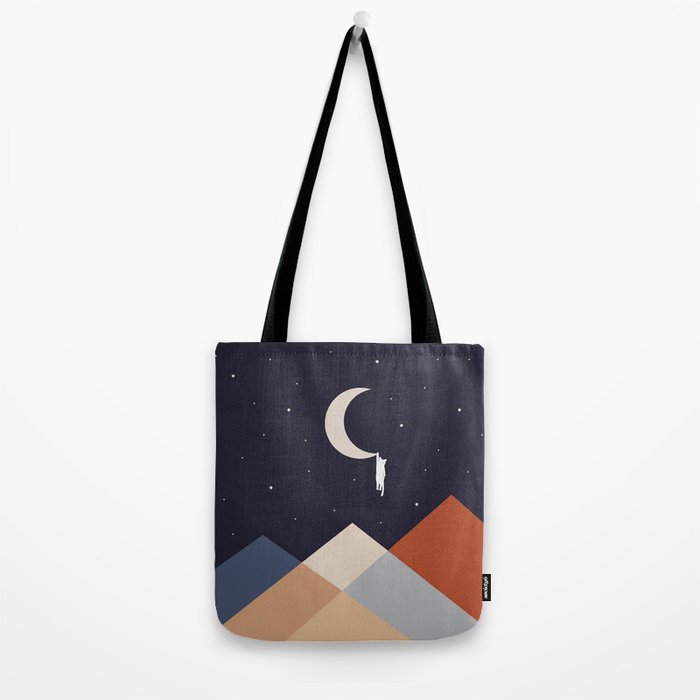 Cat Landscape 176 Hang on the Moon Tote Bag Gallery Image 2