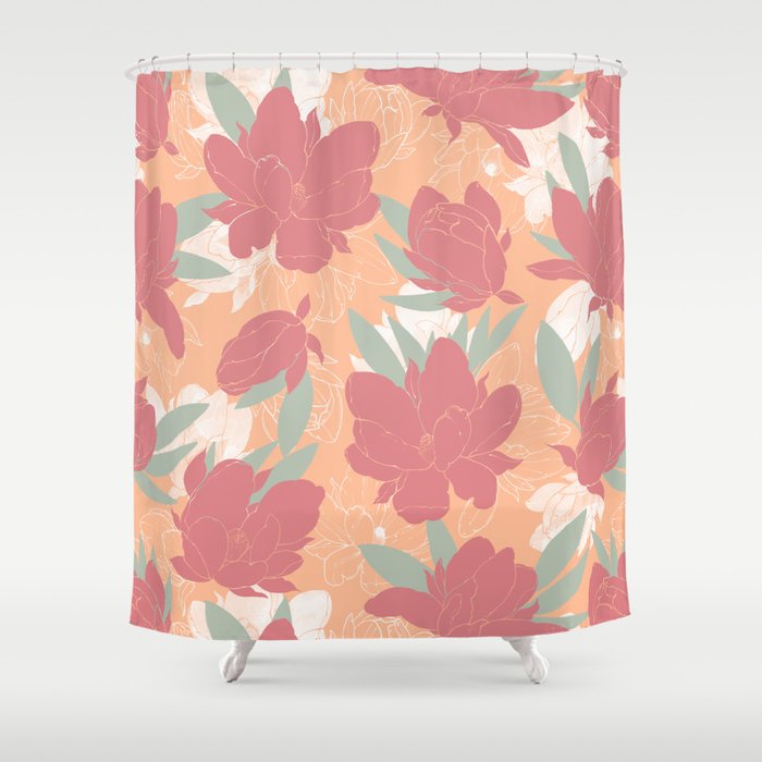 Big floral blossoms PF3 Shower Curtain Gallery Image 1