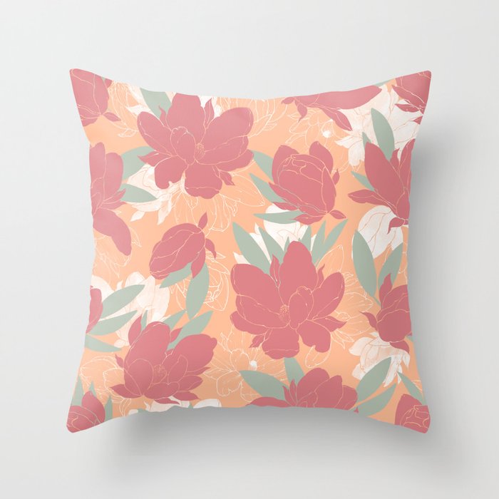 Big floral blossoms PF3 Throw Pillow Gallery Image 6