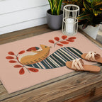 Squirrel in a Pink Autumn Outdoor Rug Gallery Image 2
