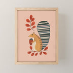 Squirrel in a Pink Autumn Mini Art Print Gallery Image 1