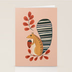 Squirrel in a Pink Autumn Stationery Card Gallery Image 2
