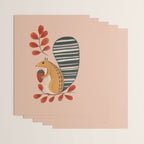Squirrel in a Pink Autumn Wrapping Paper Gallery Image 3