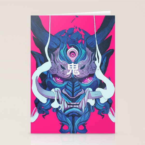 Oni Mask 01 Stationery Card Gallery Image 1