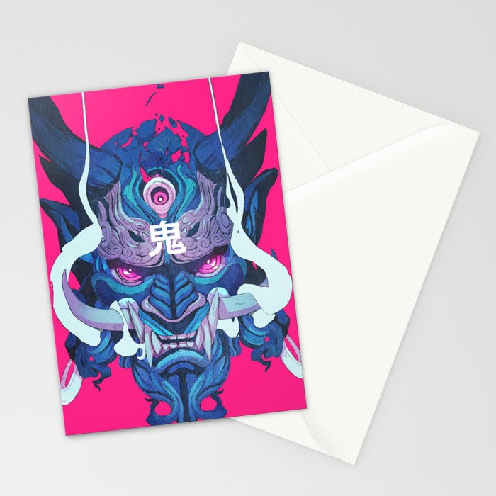 Oni Mask 01 Stationery Card Gallery Image 2