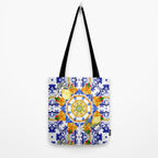 Summer,citrus,mosaic,lemon fruit,Mediterranean art Tote Bag Gallery Image 2