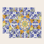 Summer,citrus,mosaic,lemon fruit,Mediterranean art Placemat Gallery Image 1