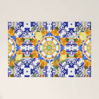 Summer,citrus,mosaic,lemon fruit,Mediterranean art Welcome Mat Gallery Image 1