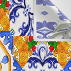 Summer,citrus,mosaic,lemon fruit,Mediterranean art Wall Tapestry Gallery Image 3