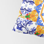 Summer,citrus,mosaic,lemon fruit,Mediterranean art Pillow Sham Gallery Image 4