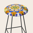Summer,citrus,mosaic,lemon fruit,Mediterranean art Stool Gallery Image 2