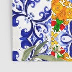 Summer,citrus,mosaic,lemon fruit,Mediterranean art Poster Gallery Image 3