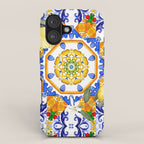 Summer,citrus,mosaic,lemon fruit,Mediterranean art iPhone Case Gallery Image 1