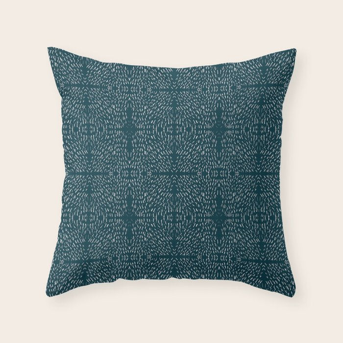 Celestial Stars Art, Teal Green, Boho Wall Art Throw Pillow Gallery Image 1