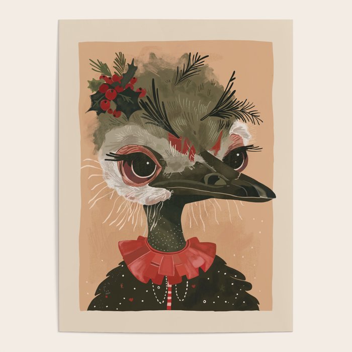 Festive Ostrich Poster Gallery Image 4