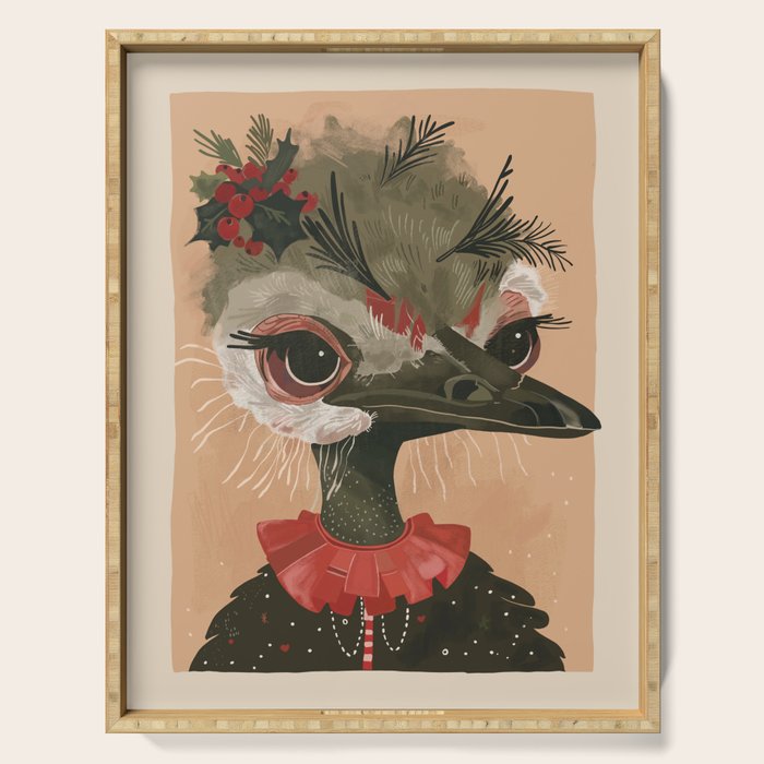 Festive Ostrich Serving Tray Gallery Image 1