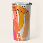 Mid Century Modern Abstract Colorful Art Ombre Magenta Yellow Circles Raindrops Geometric Pattern Travel Mug Gallery Image 2