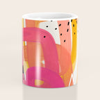 Mid Century Modern Abstract Colorful Art Ombre Magenta Yellow Circles Raindrops Geometric Pattern Coffee Mug Gallery Image 4