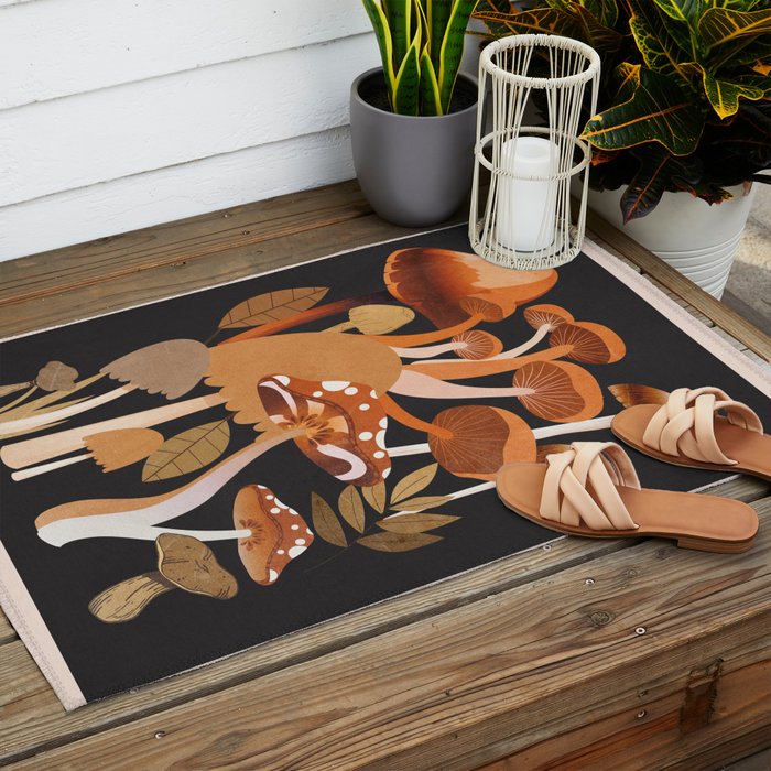 Mushrooms 1 Outdoor Rug Gallery Image 2