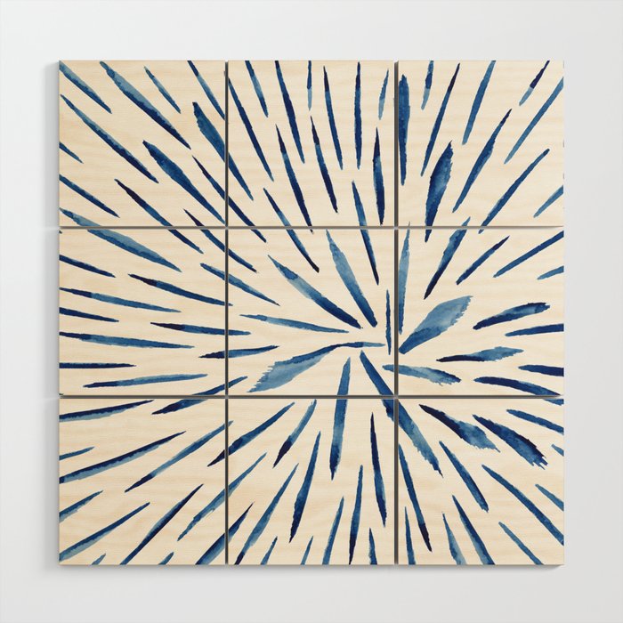 Indigo Sparks | Watercolor Pattern Wood Wall Art Gallery Image 1
