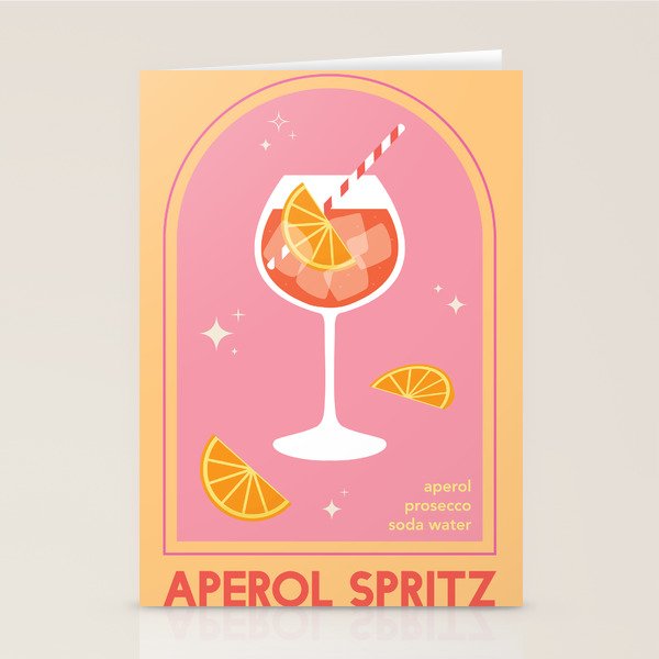 Aperol Spritz Cocktail Stationery Card Gallery Image 2