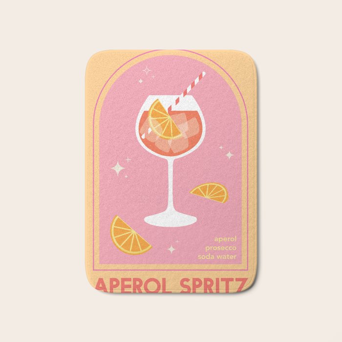 Aperol Spritz Cocktail Bath Mat Gallery Image 1