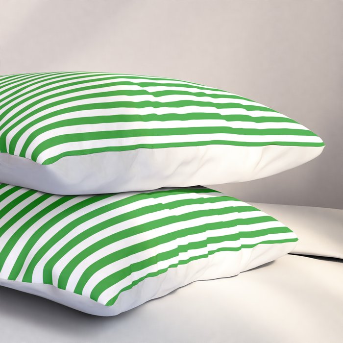 Green and White Stripes Pattern Pillow Sham Gallery Image 3