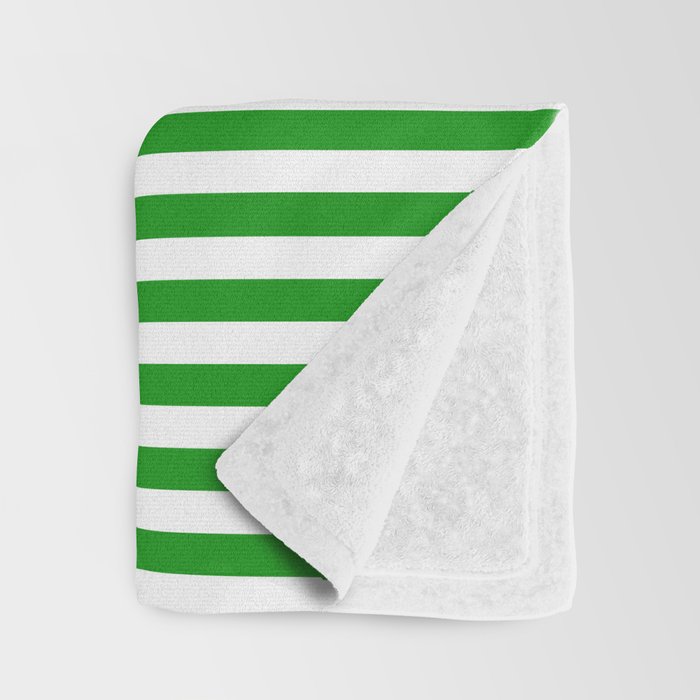 Green and White Stripes Pattern Throw Blanket Gallery Image 3