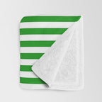 Green and White Stripes Pattern Throw Blanket Gallery Image 3