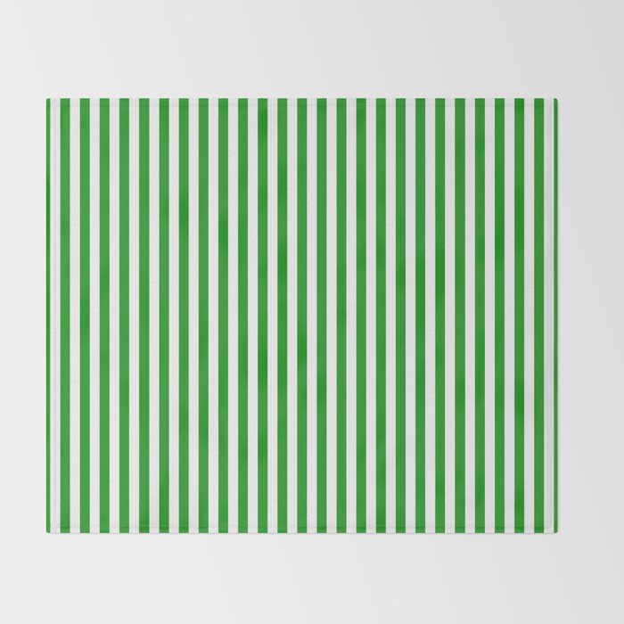 Green and White Stripes Pattern Throw Blanket Gallery Image 2
