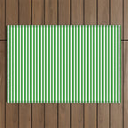 Green and White Stripes Pattern Outdoor Rug Gallery Image 1