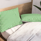 Green and White Stripes Pattern Pillow Sham Gallery Image 2
