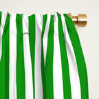 Green and White Stripes Pattern Window Curtain Gallery Image 2
