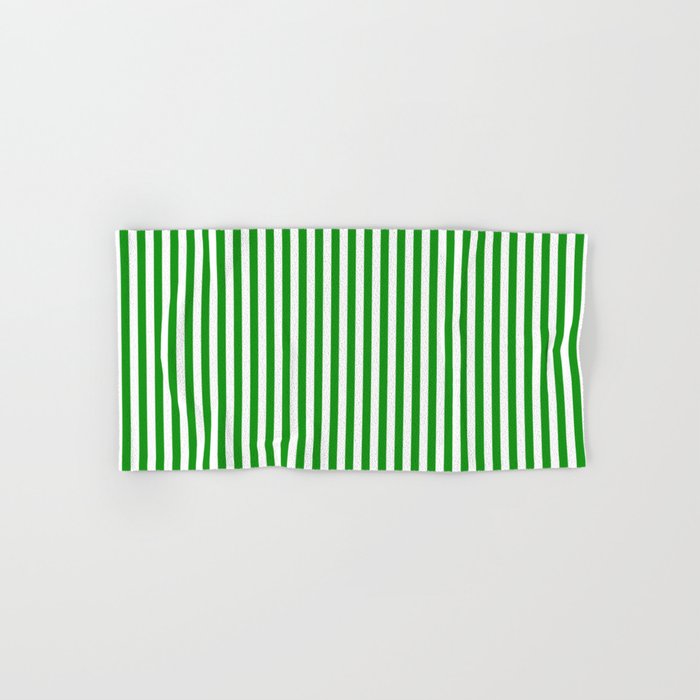 Green and White Stripes Pattern Bath Towel Gallery Image 1