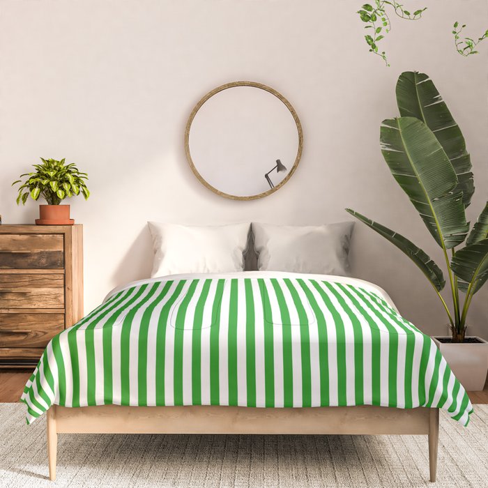 Green and White Stripes Pattern Comforter Gallery Image 3