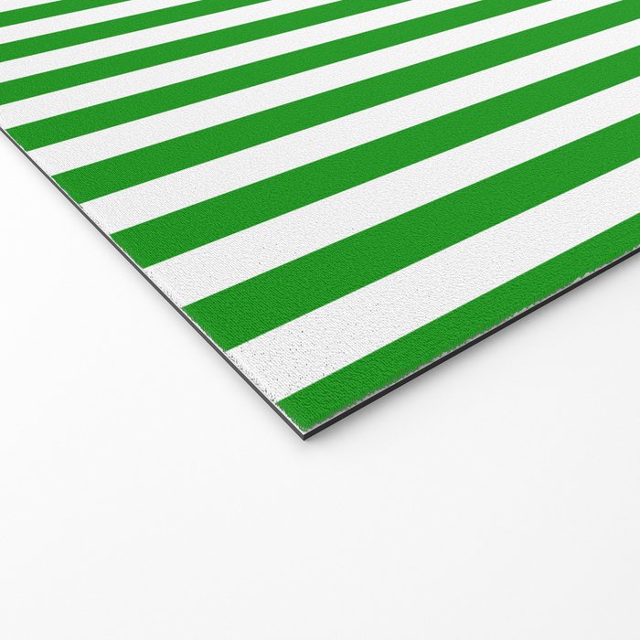 Green and White Stripes Pattern Welcome Mat Gallery Image 2