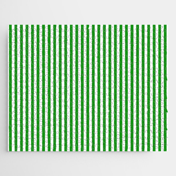 Green and White Stripes Pattern Jigsaw Puzzle Gallery Image 1