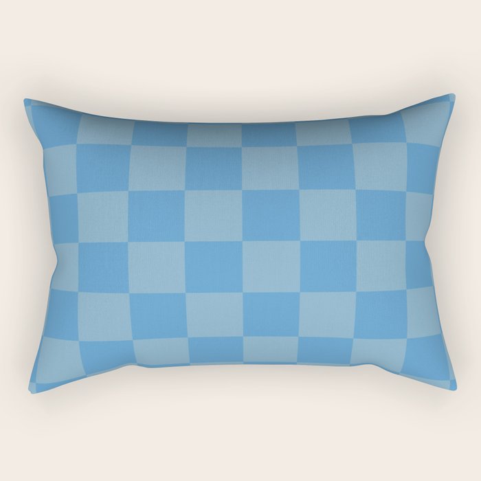 Seaside Blues Mixed Checker Rectangular Pillow Gallery Image 1