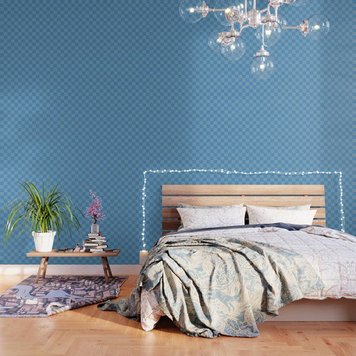 Seaside Blues Mixed Checker Wallpaper Gallery Image 3
