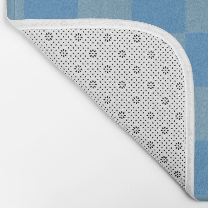 Seaside Blues Mixed Checker Bath Mat Gallery Image 2