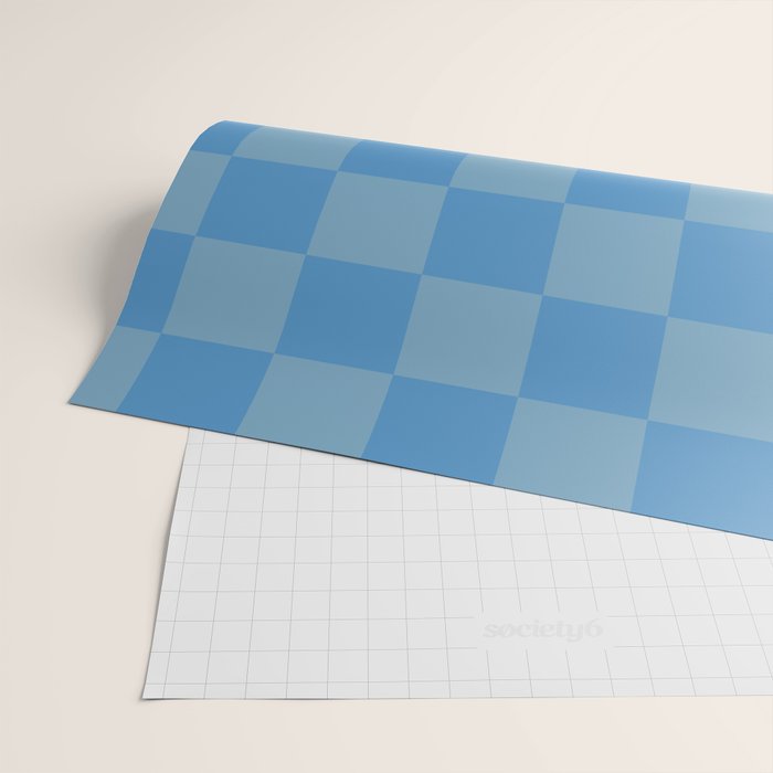Seaside Blues Mixed Checker Wrapping Paper Gallery Image 2