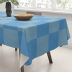 Seaside Blues Mixed Checker Tablecloth Gallery Image 3