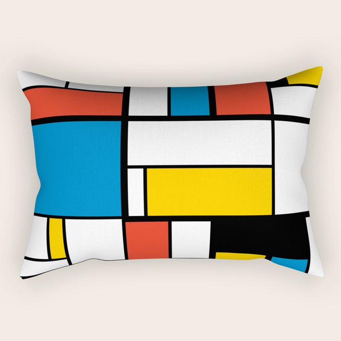 Mondrian De Stijl Modern Art Rectangular Pillow Gallery Image 2