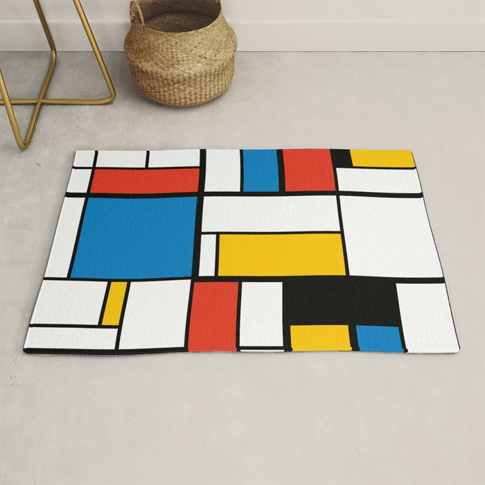 Mondrian De Stijl Modern Art Rug Gallery Image 1