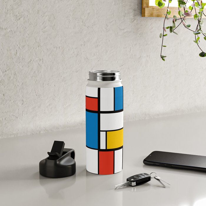 Mondrian De Stijl Modern Art Water Bottle Gallery Image 4