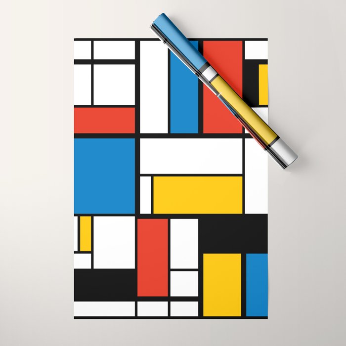 Mondrian De Stijl Modern Art Wrapping Paper Gallery Image 1