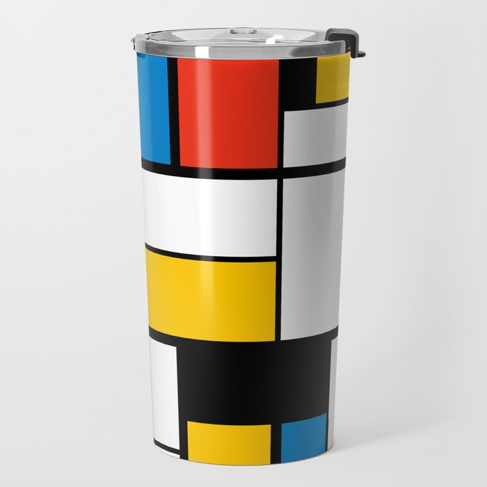 Mondrian De Stijl Modern Art Travel Mug Gallery Image 2