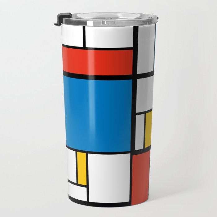 Mondrian De Stijl Modern Art Travel Mug Gallery Image 3