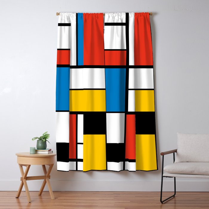 Mondrian De Stijl Modern Art Window Curtain Gallery Image 5