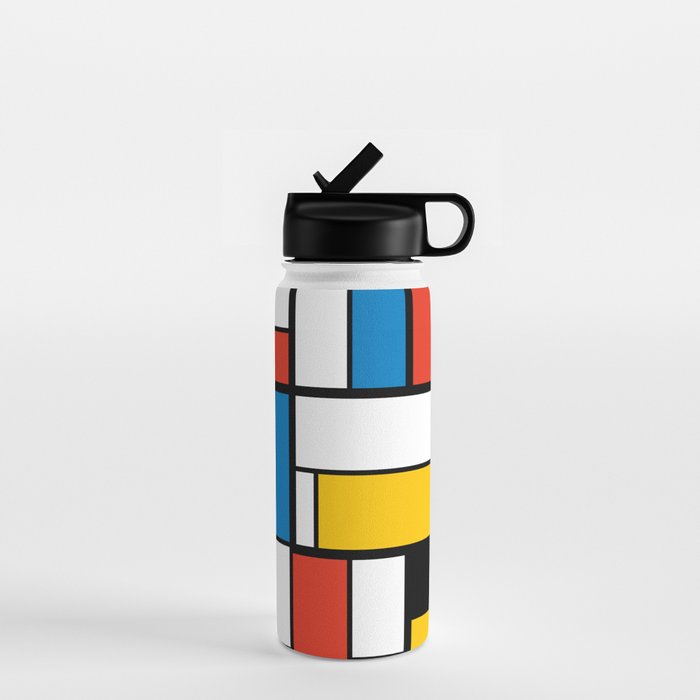 Mondrian De Stijl Modern Art Water Bottle Gallery Image 1